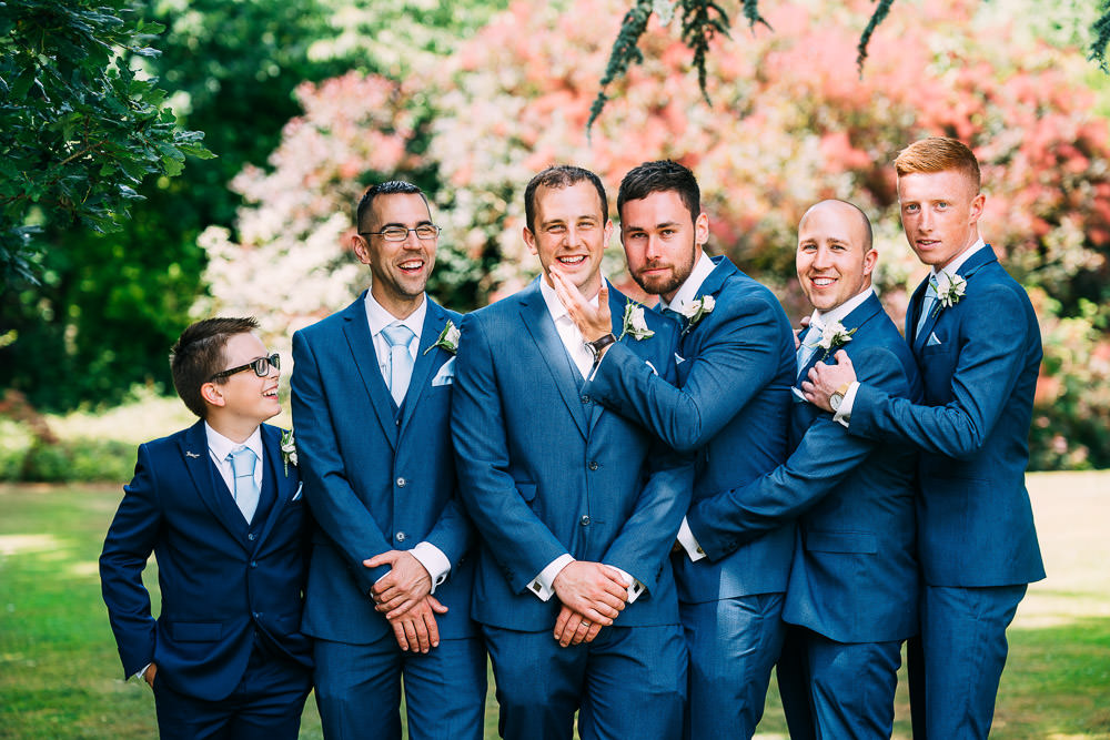 Groom Groomsmen Suits Navy Blue Ties Old Down Estate Wedding Albert Palmer Photography