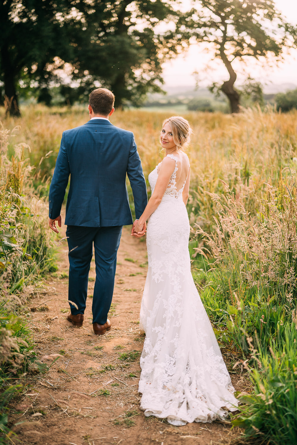 Lace Strap Gown Bride Bridal Dress Train Enzoani Old Down Estate Wedding Albert Palmer Photography