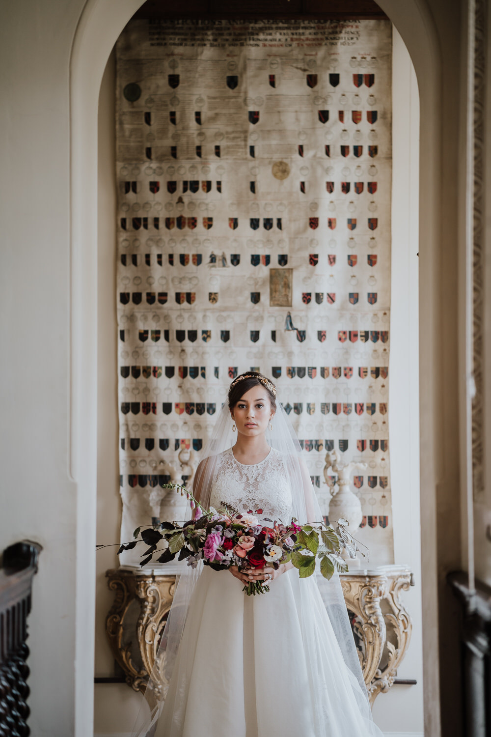 Bride Bridal Dress Gown Empire Line Heck Neck Straps Pylewell Park Wedding New Forest Studio