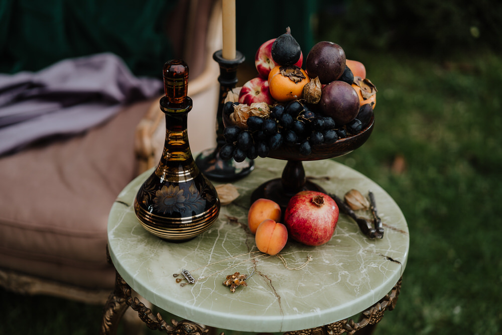 Fruit Decor Table Pylewell Park Wedding New Forest Studio