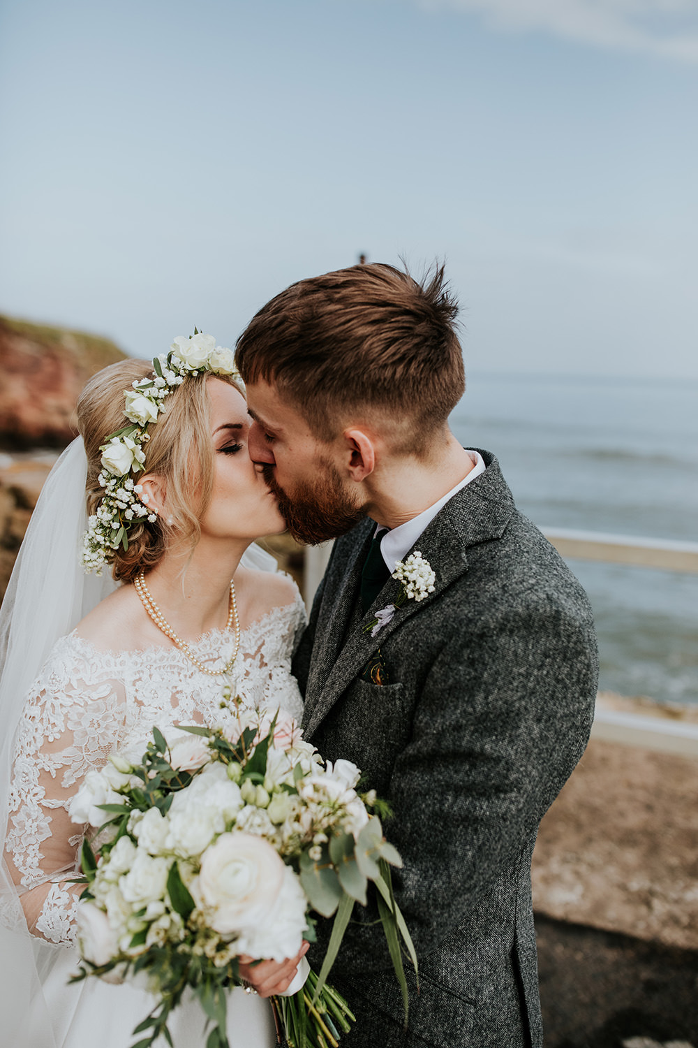 Bouquet Flowers Bride Bridal Rose Cream Greenery Foligage Scandi Foliage Wedding Ross Alexander Photography