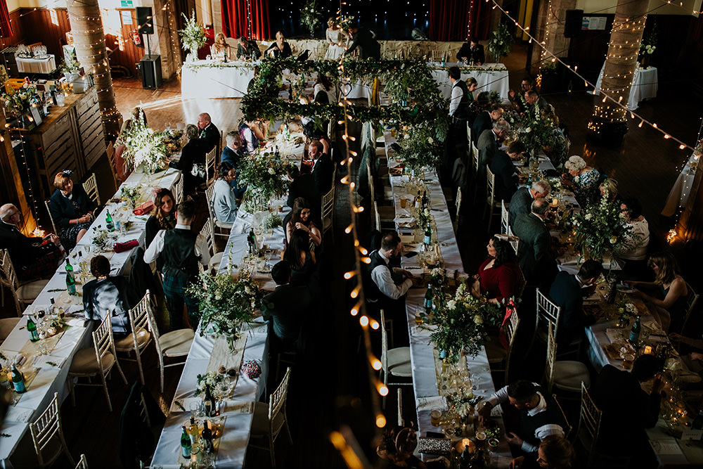 Greenery Flower Backdrop Top Table Scandi Foliage Wedding Ross Alexander Photography