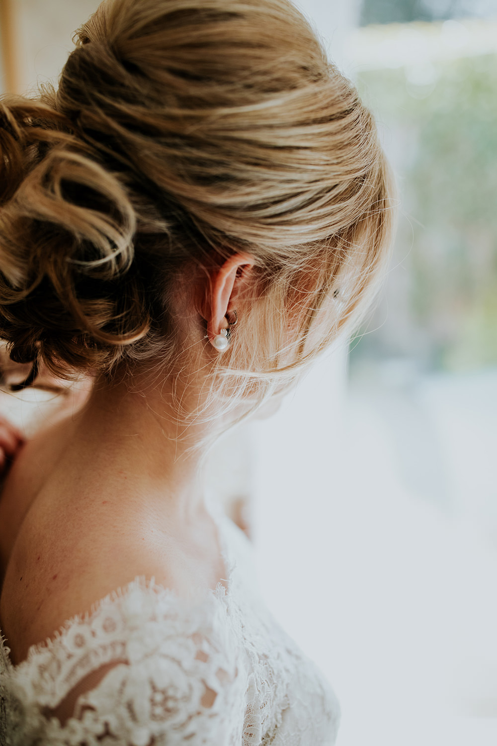 Bride Bridal Hair Style Up Do Scandi Foliage Wedding Ross Alexander Photography