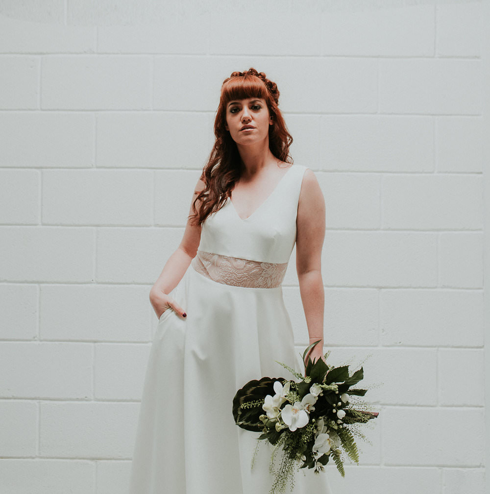 Dress Gown Bride Bridal Sheer Pockets Scandinavian Mid Century Minimal Wedding Ideas Rachel Lou Photography