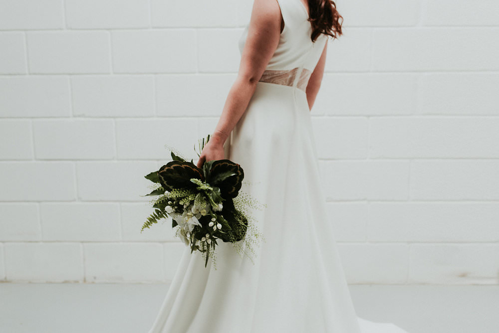 Dress Gown Bride Bridal Sheer Pockets Scandinavian Mid Century Minimal Wedding Ideas Rachel Lou Photography