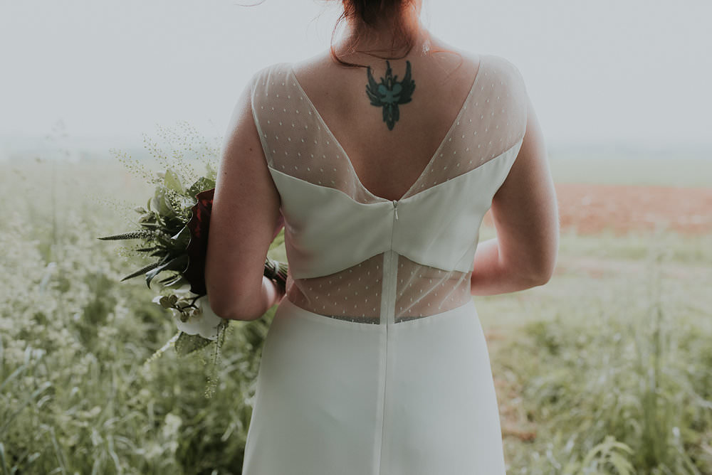 Dress Gown Bride Bridal Sheer Modern Scandinavian Mid Century Minimal Wedding Ideas Rachel Lou Photography