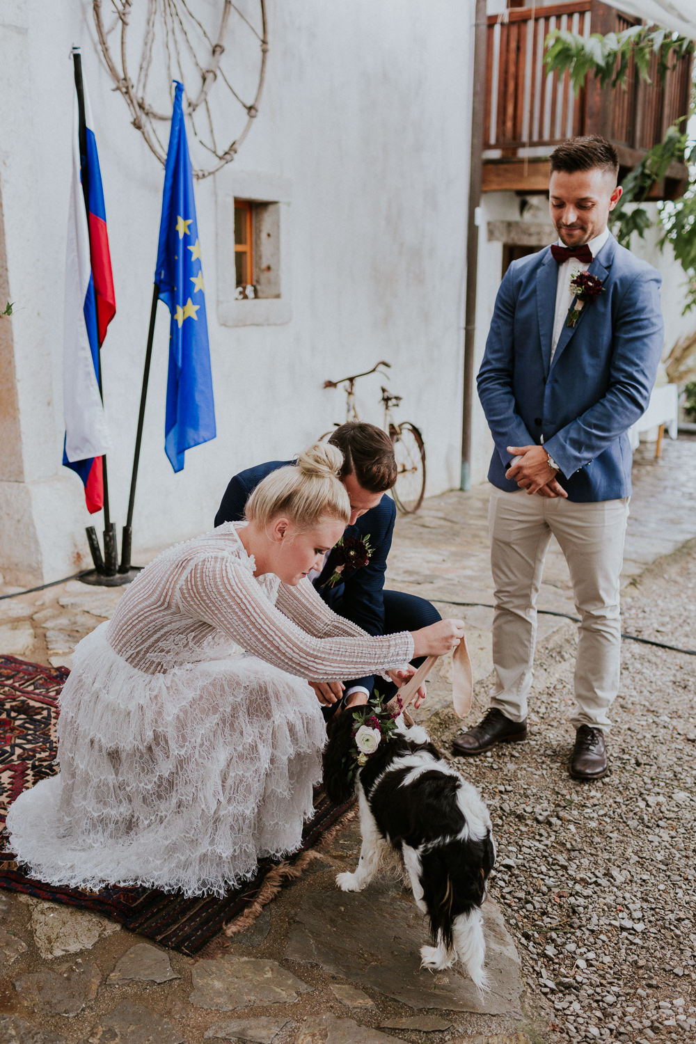 Dog Pet Ring Ceremony Slovenia Wedding Bohemian Maja Tsolo Photography