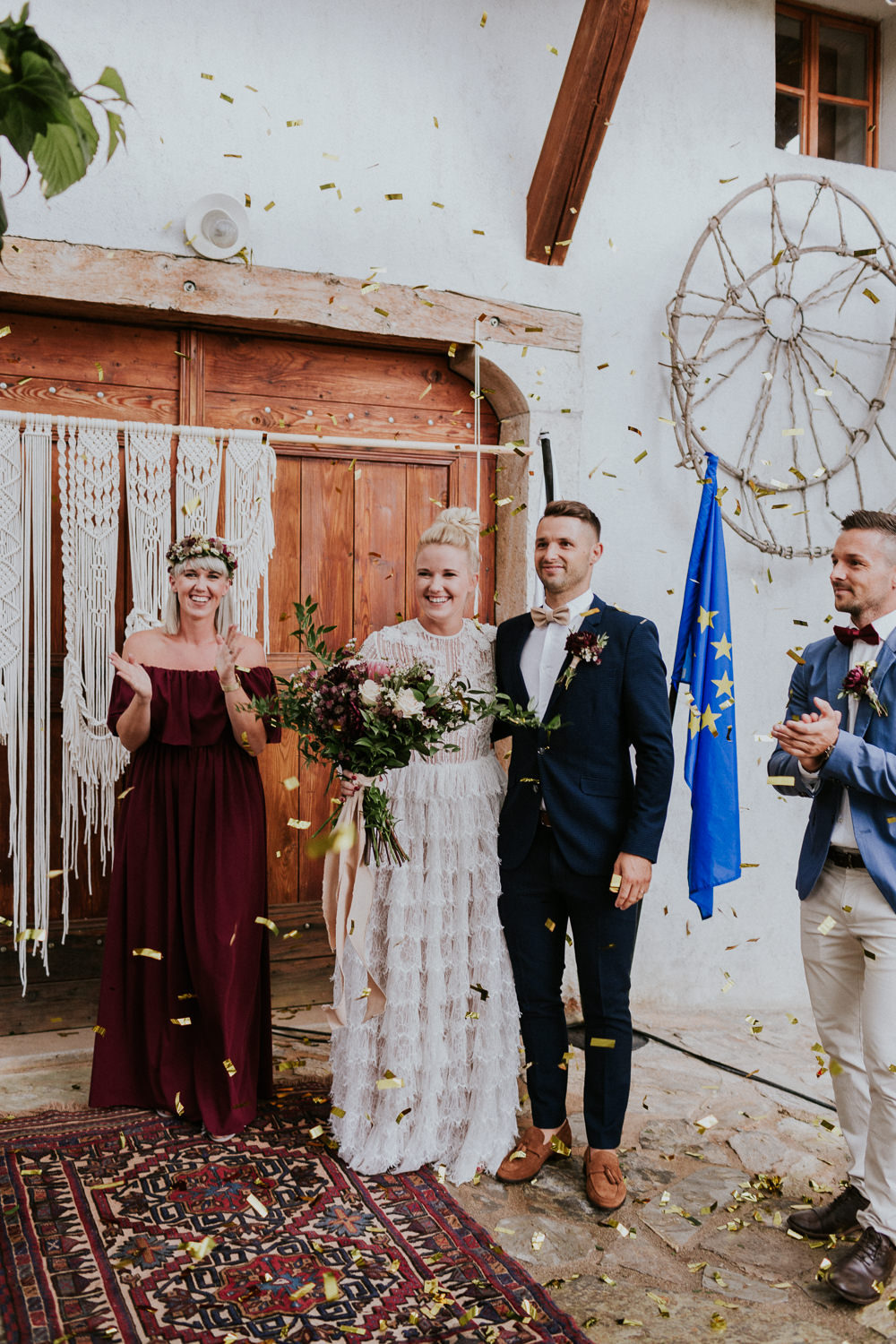 Confetti Throw Slovenia Wedding Bohemian Maja Tsolo Photography