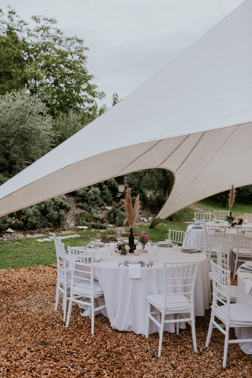 Open Marquee Stretch Tent Slovenia Wedding Bohemian Maja Tsolo Photography
