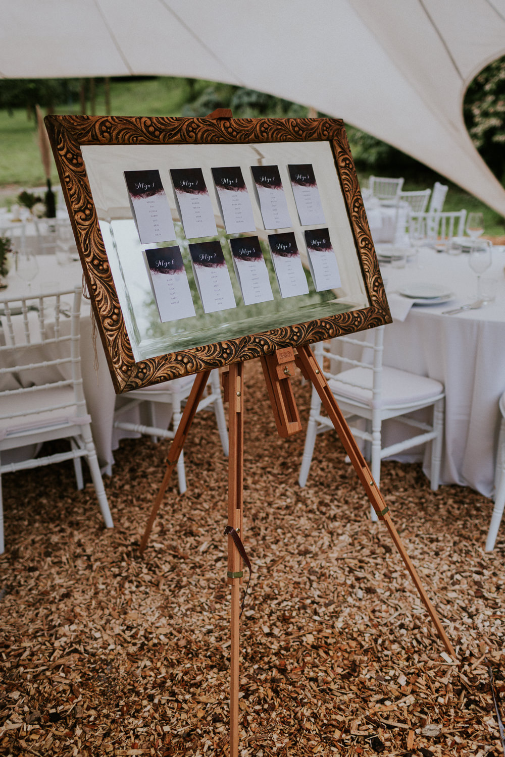 Calligraphy Watercolour Stationery Seating Plan Table Chart Mirror Frame Slovenia Wedding Bohemian Maja Tsolo Photography