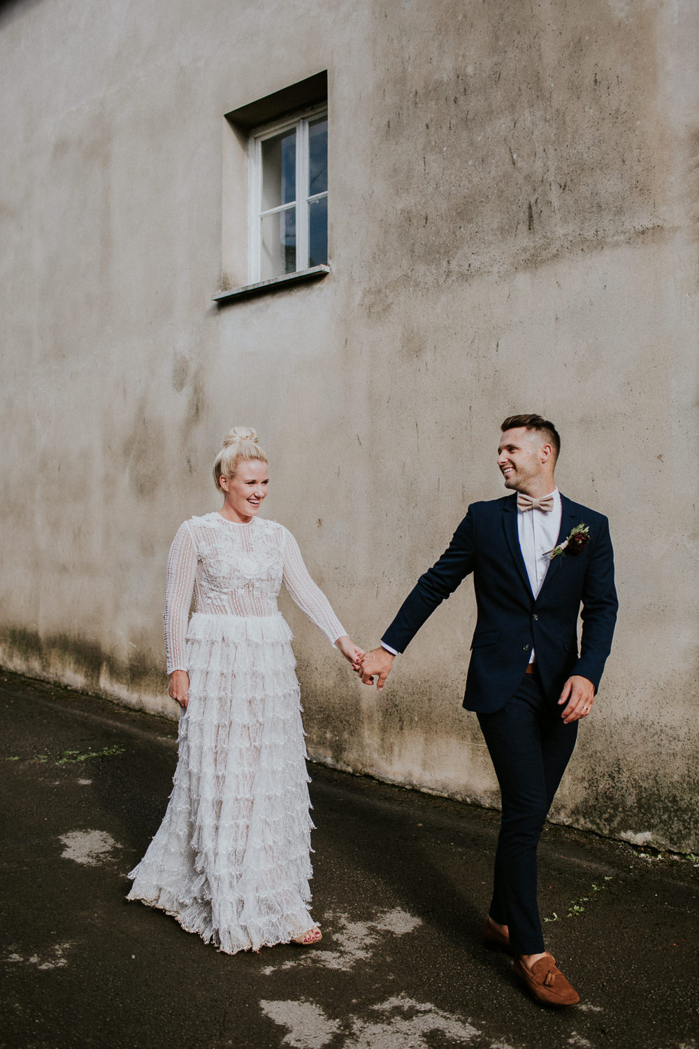 Groom Suit Bow Tie Tassel Loafers Slovenia Wedding Bohemian Maja Tsolo Photography