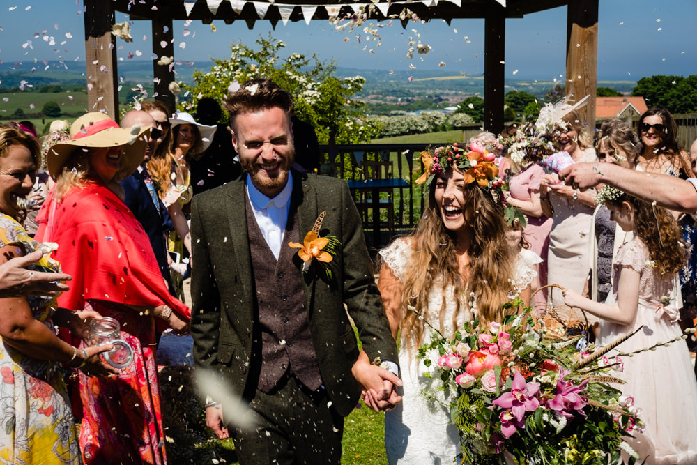 Confetti Throw Stepney Hill Farm Wedding Emma + Rich Photography
