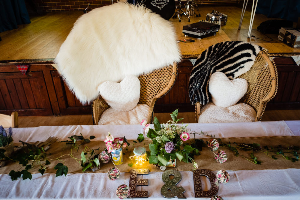 Peacock Chairs Bride Groom Stepney Hill Farm Wedding Emma + Rich Photography
