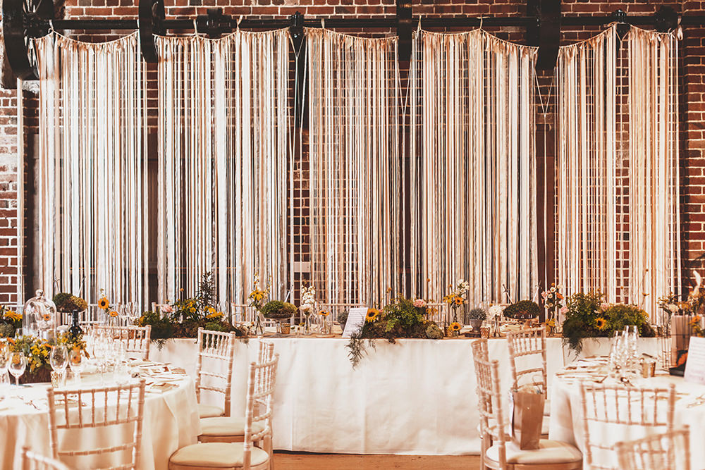Top Table Decor Ribbon Backdrop Flowers Summer Sunflower Rustic Wedding Masha Unwerth
