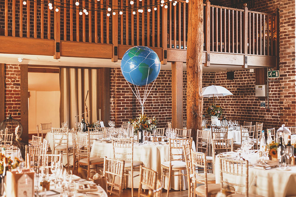 Centrepiece Decor Flowers Alice in Wonderland Hot Air Balloon Summer Sunflower Rustic Wedding Masha Unwerth