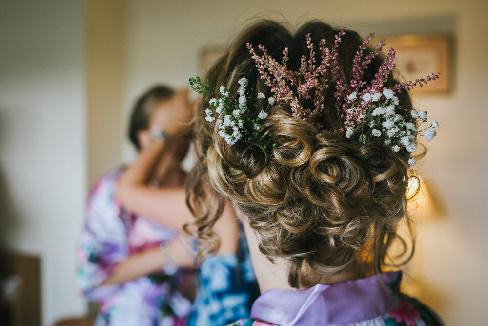 Hair Bride Bridal Up Do Style Flowers Tipi Garden Wedding Amy Jordison Photography