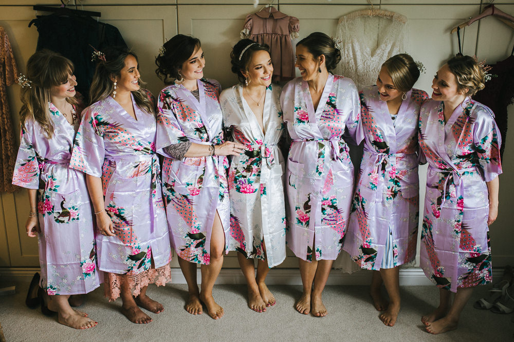 Bride Bridal Prep Dressing Gowns Bridesmaids Robes Tipi Garden Wedding Amy Jordison Photography