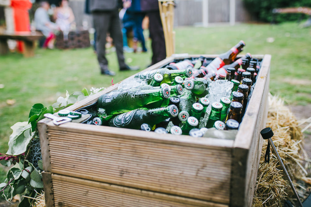 Booze Drinks Trough Tipi Garden Wedding Amy Jordison Photography