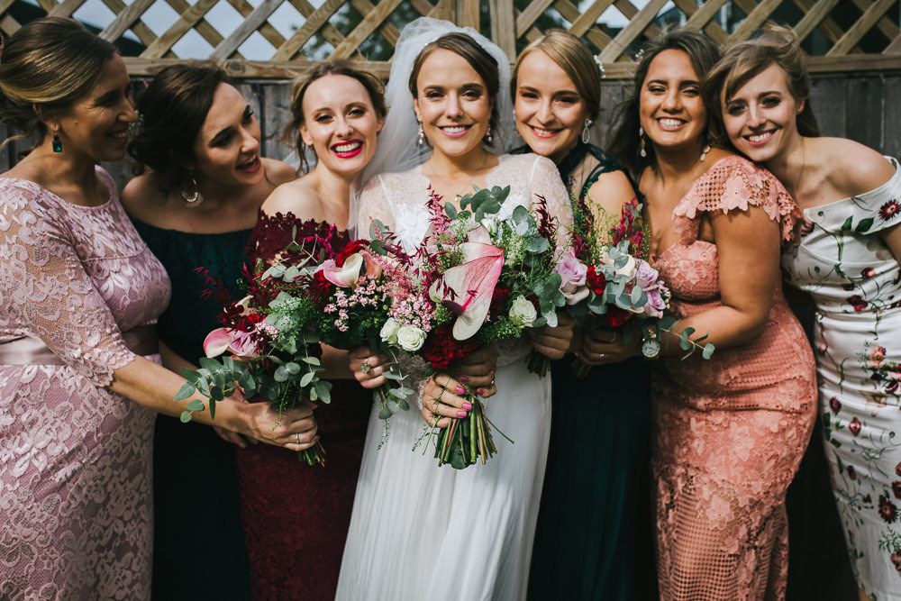 Bridesmaid Dresses Dress Mismatched Pink Red Tipi Garden Wedding Amy Jordison Photography