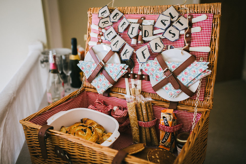 Picnic Hamper Breakfast Bride Bridal Tipi Garden Wedding Amy Jordison Photography