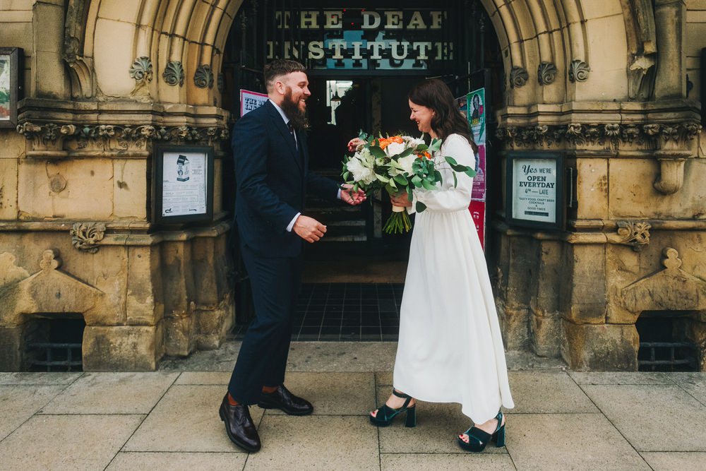 First Look Victoria Warehouse Wedding Manchester Kate McCarthy Photography