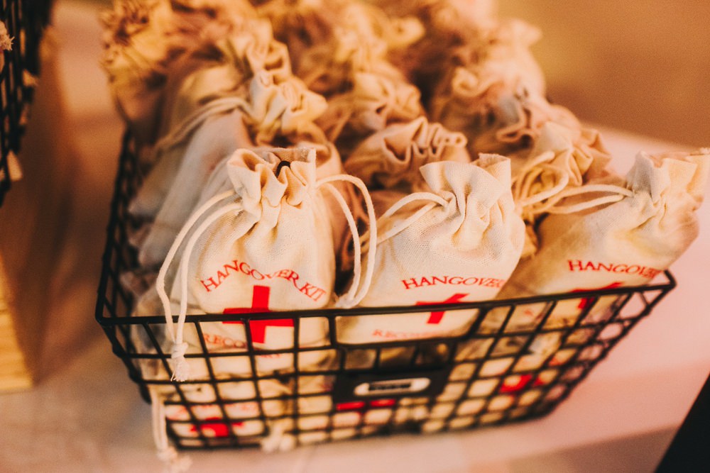 Hangover Kit Station Bag Victoria Warehouse Wedding Manchester Kate McCarthy Photography