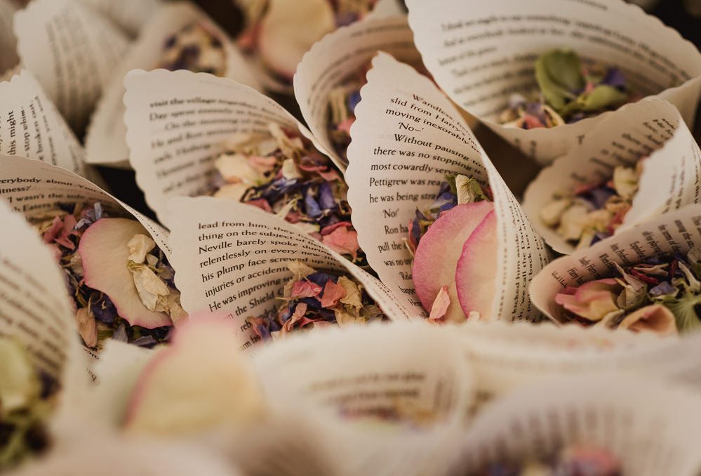 Confetti Cone Page Book Petals Wilkswood Farm Wedding Robin Goodlad Photography