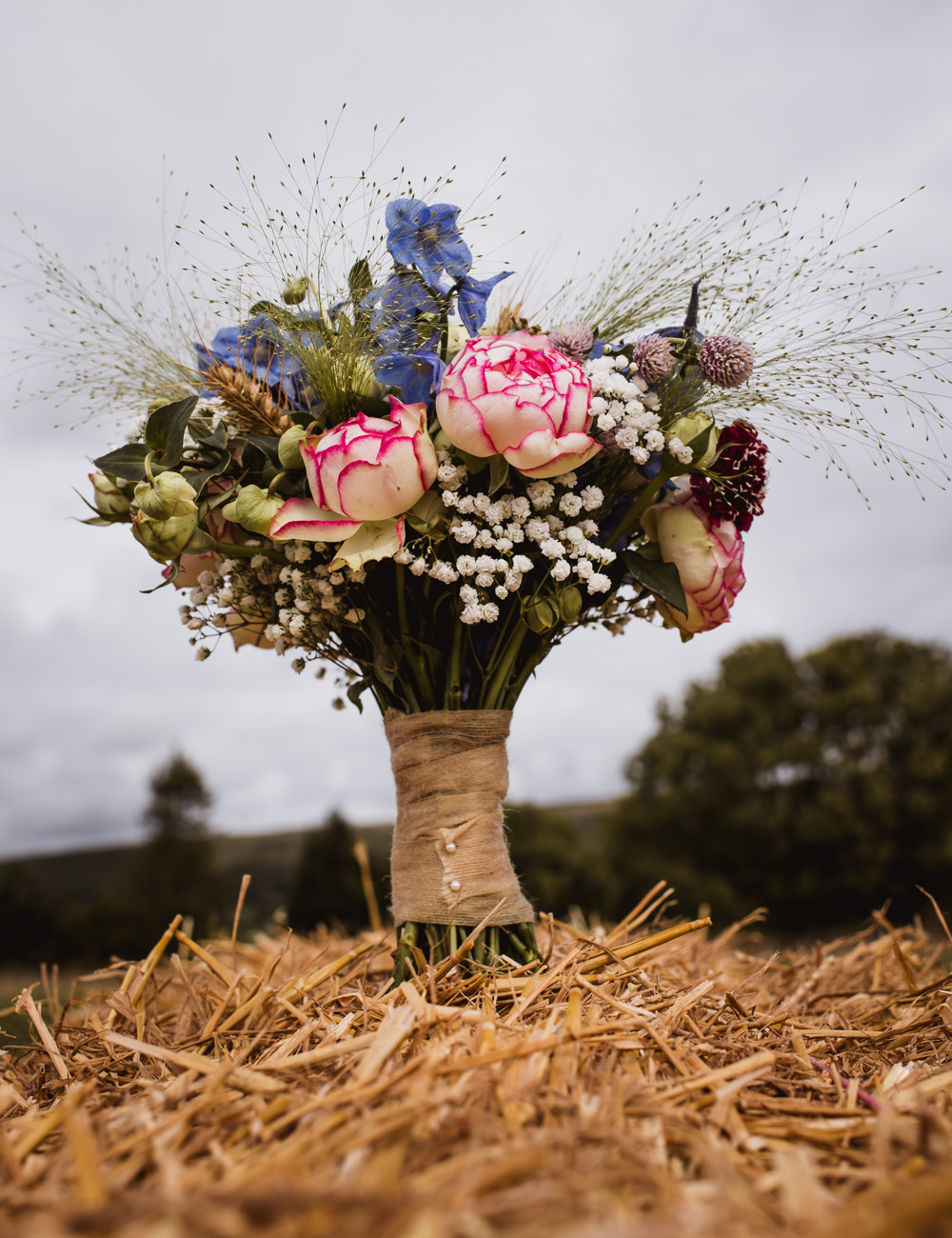 Bouquet Peony Gypsophila Bride Bridal Wilkswood Farm Wedding Robin Goodlad Photography