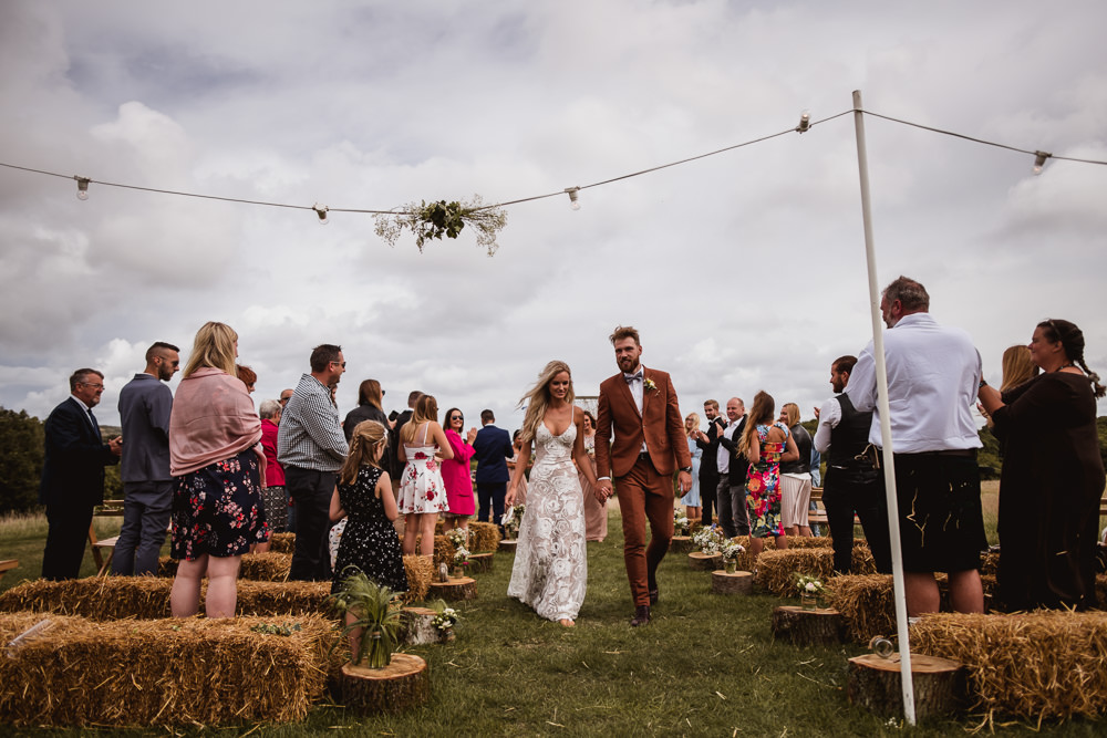 Bride Bridal Grace Loves Lace Rosa Sleeveless Dress Gown Boho Tan Suit Bow Tie Groom Wilkswood Farm Wedding Robin Goodlad Photography
