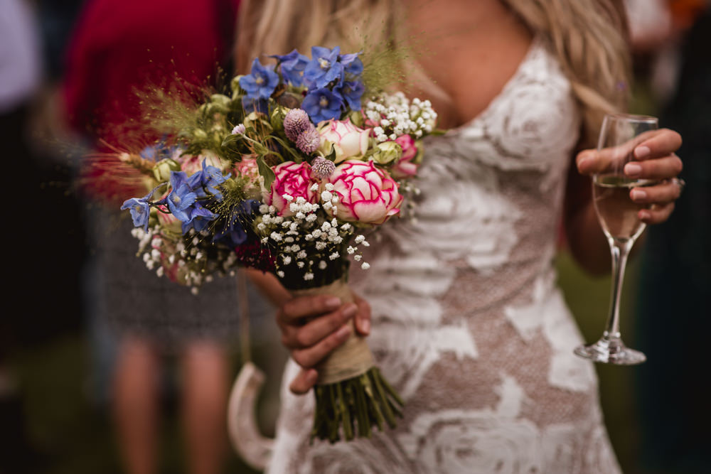 Bride Bridal Peony Gypsophila Bouquet Wilkswood Farm Wedding Robin Goodlad Photography