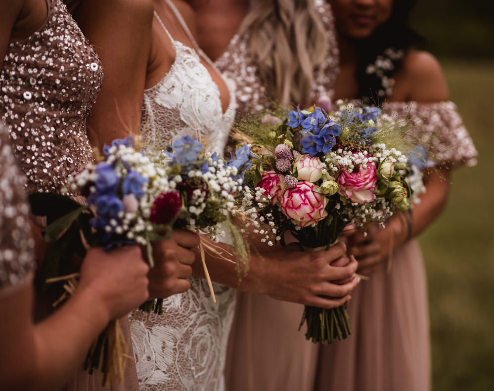 Bride Bridal Bouquet Posy Bridesmaids Wilkswood Farm Wedding Robin Goodlad Photography