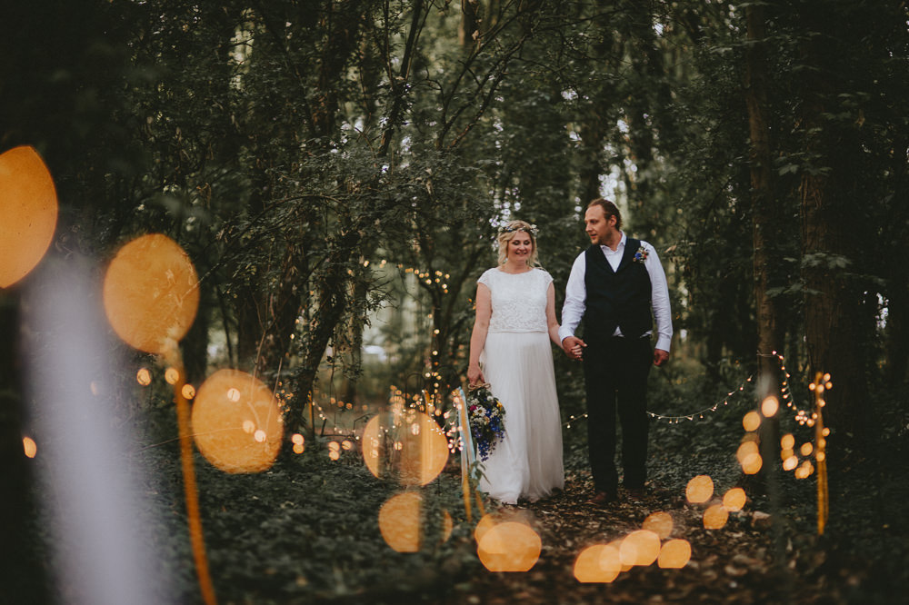 Woodland Outdoor Fairy Lights Festoon Lighting Applewood Wedding Flawless Photography