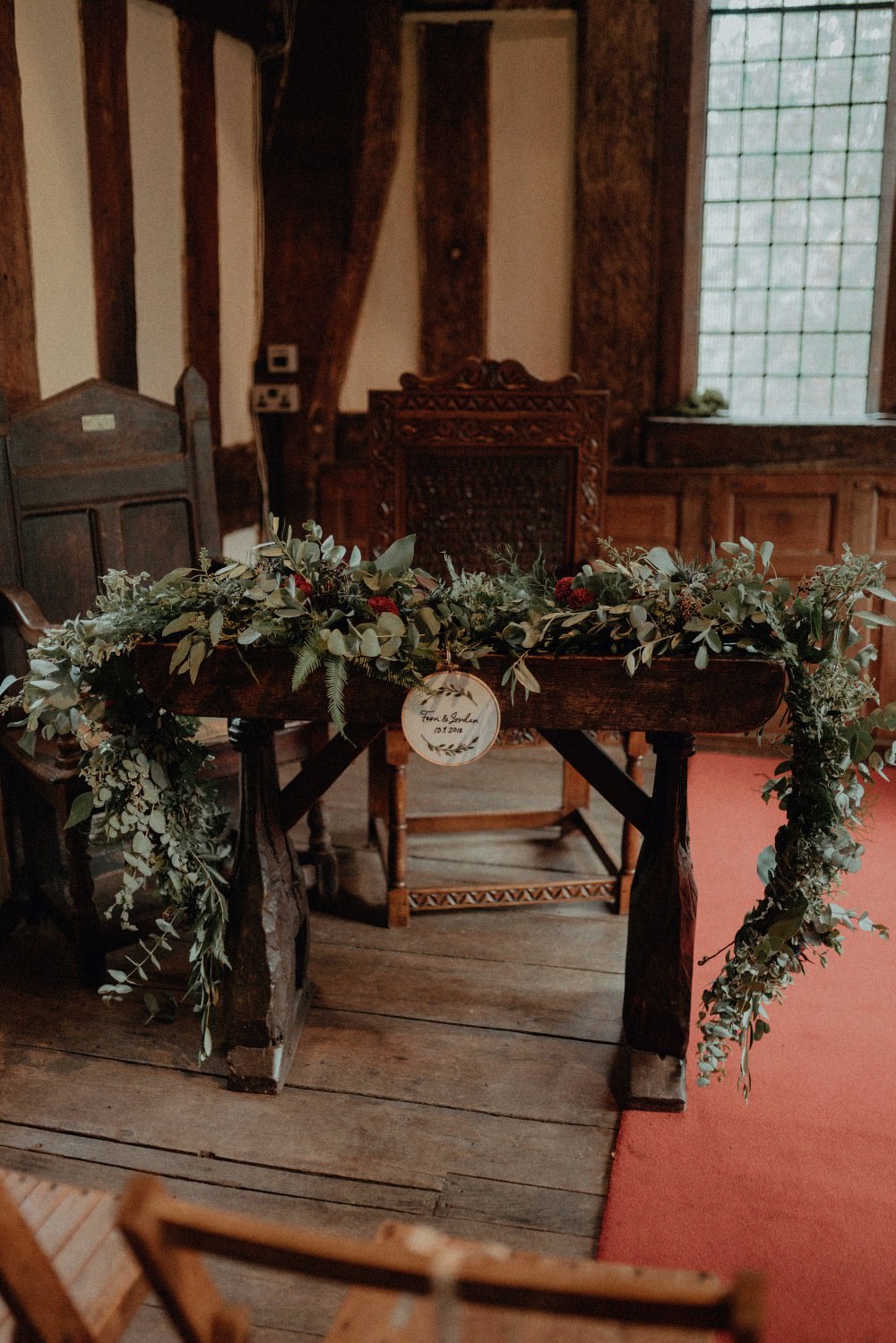 Greenery Foliage Ceremony Flowers Autumn Dark Red Wedding Belle Art Photography