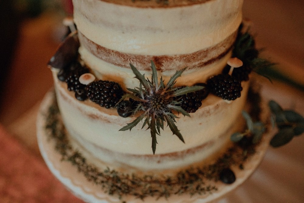 Semi Naked Cake Fruit Autumn Dark Red Wedding Belle Art Photography