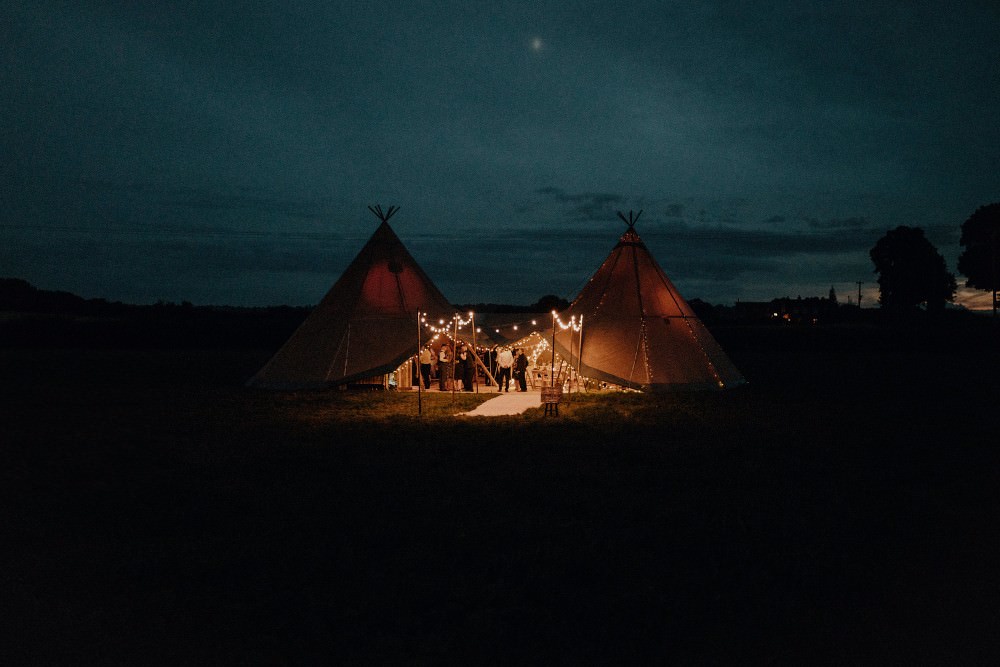 Tipi Fairy Lights Lighting Autumn Dark Red Wedding Belle Art Photography