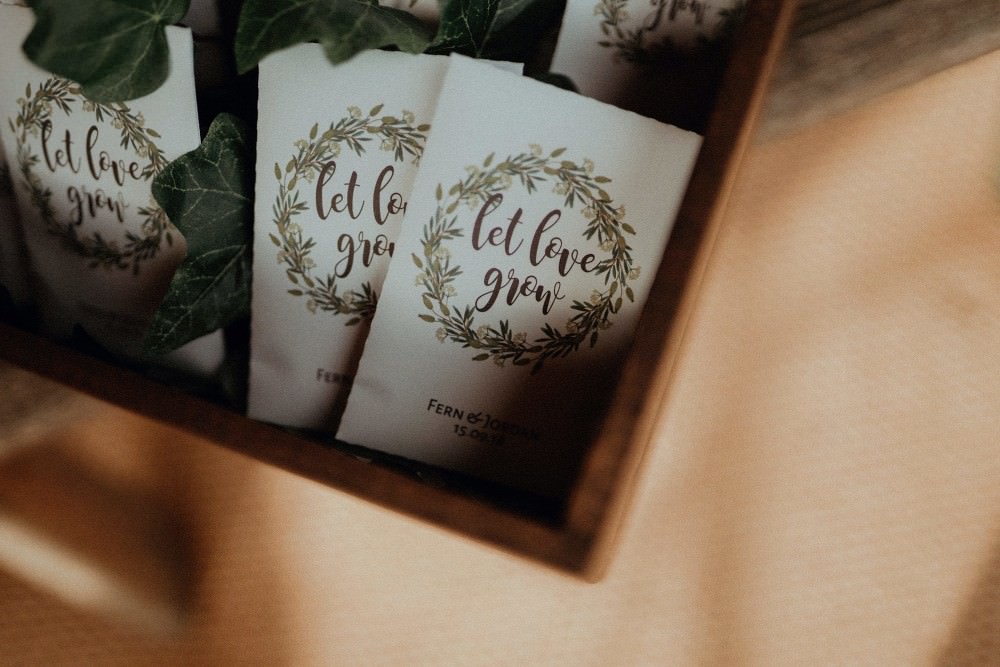 Wild Flower Seed Favours Autumn Dark Red Wedding Belle Art Photography