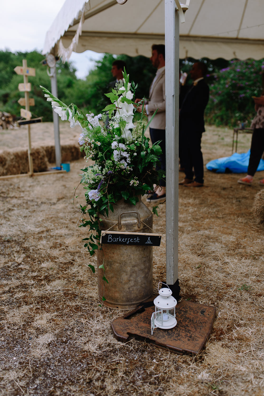 Milk Churn Flowers Wild Seasonal Boho Festival Wedding Matt Bowen Photography