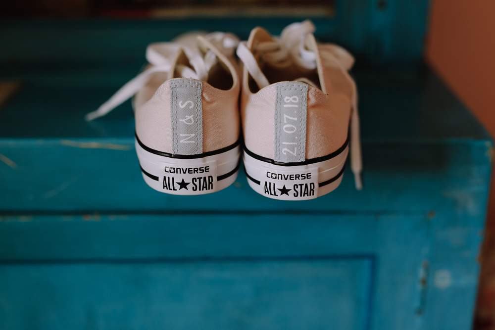 Converse Pink Bride Bridal Shoes Boho Festival Wedding Matt Bowen Photography
