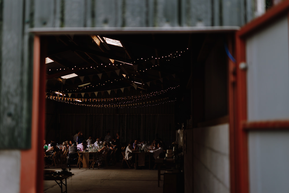 Barn Fairy Lights Boho Festival Wedding Matt Bowen Photography