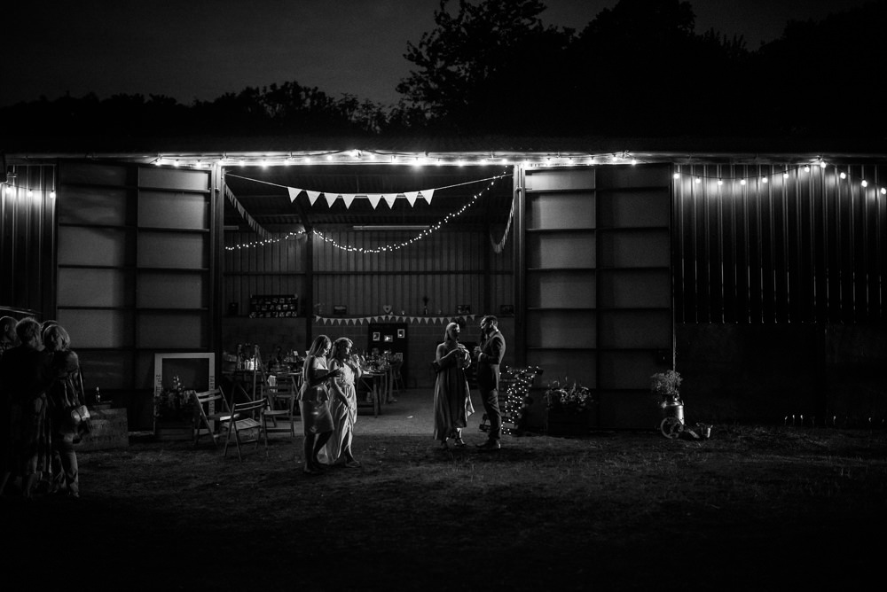 Barn Fairy Lights Boho Festival Wedding Matt Bowen Photography