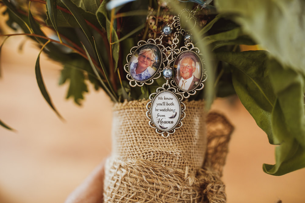 Bouquet Locket Remember Photo Cannon Hall Wedding Neil Jackson Photographic
