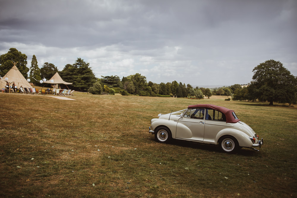 Morris Minor Car Transport Vintage Cannon Hall Wedding Neil Jackson Photographic