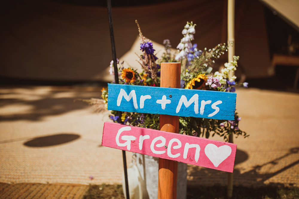 Painted Sign Post Signage Cannon Hall Wedding Neil Jackson Photographic