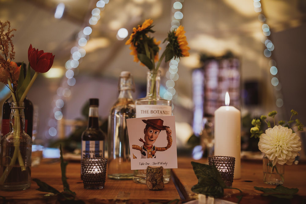 Toy Story Table Name Cannon Hall Wedding Neil Jackson Photographic