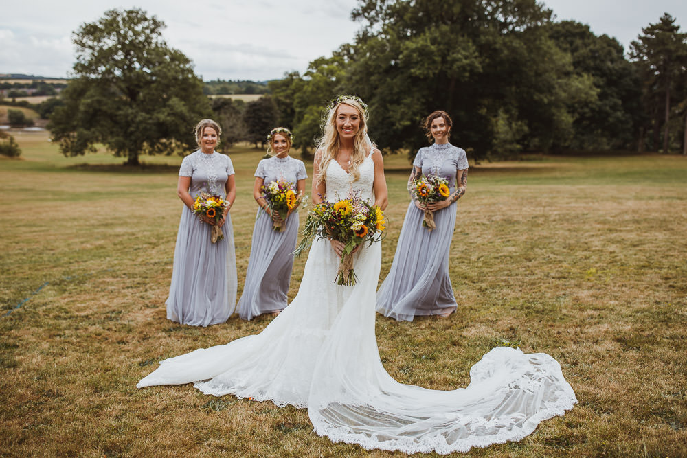 Dress Gown Bride Bridal Lace Straps Train Veil Pronovias Cannon Hall Wedding Neil Jackson Photographic