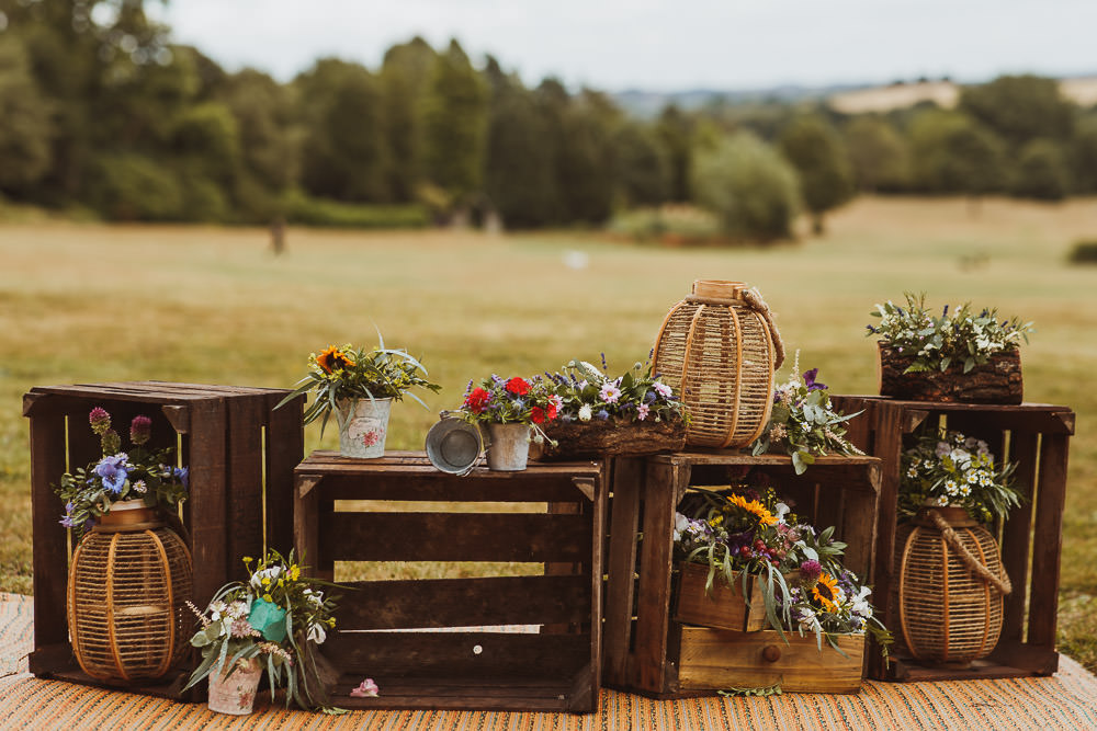 Wooden Crate Decor Flowers Cannon Hall Wedding Neil Jackson Photographic