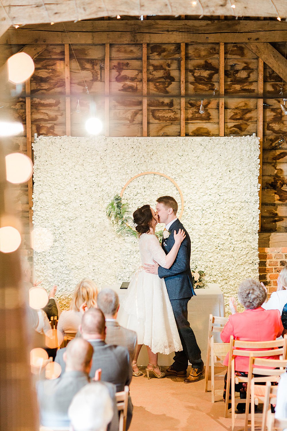 Barn Ceremony Room Decor Flower Wall Backdrop Hoop Greenery Chiltern Open Air Museum Wedding Terri & Lori Fine Art Photography