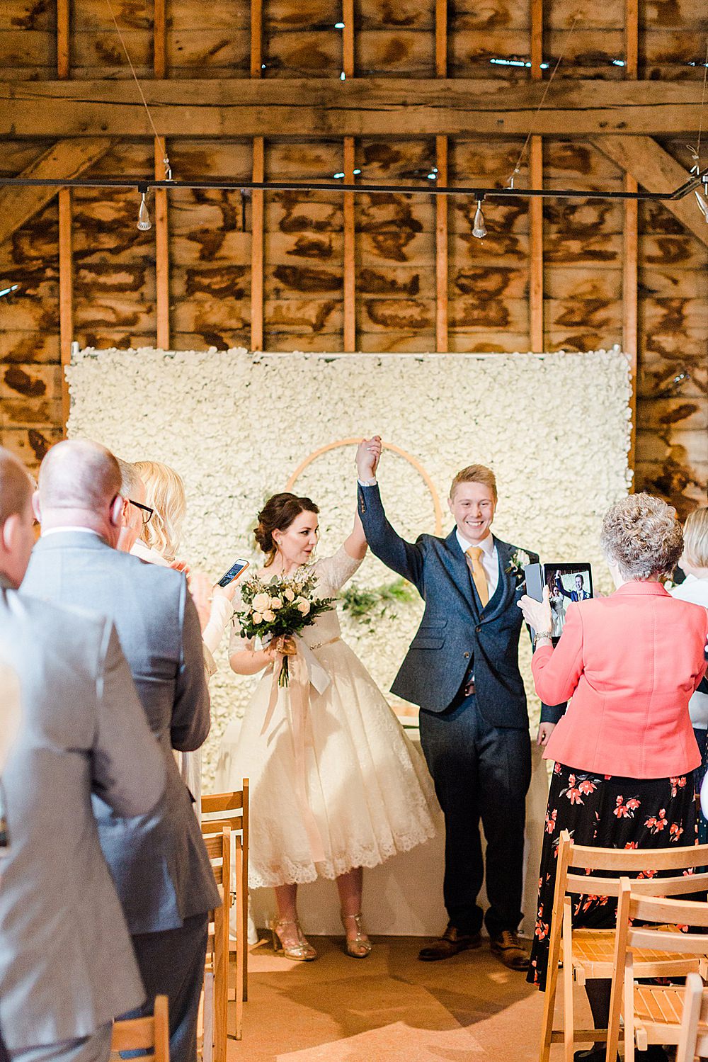 Barn Ceremony Room Decor Flower Wall Backdrop Hoop Greenery Chiltern Open Air Museum Wedding Terri & Lori Fine Art Photography