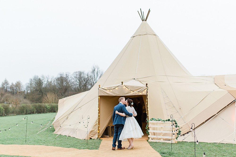 Tipi Outdoor Festoon Lights Chiltern Open Air Museum Wedding Terri & Lori Fine Art Photography