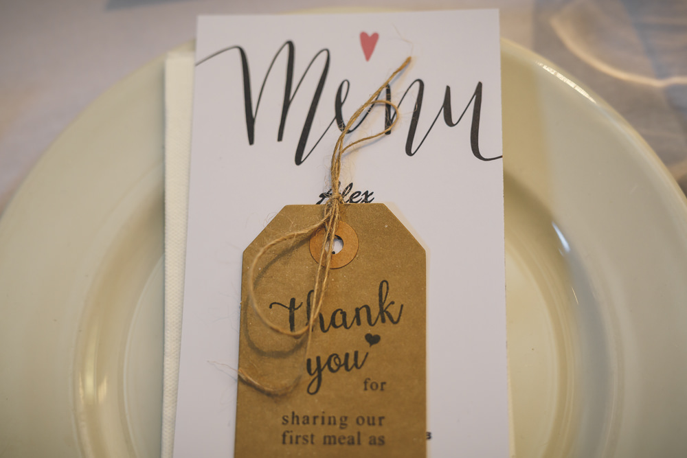 Luggage Tag Calligraphy Place Setting Christmas Wedding Gareth Newstead Photography